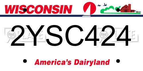 2YSC424 Wisconsin License Plate