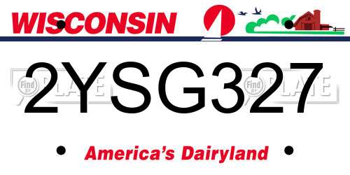 2YSG327 Wisconsin License Plate