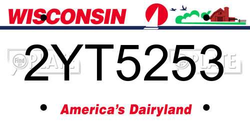 2YT5253 Wisconsin License Plate