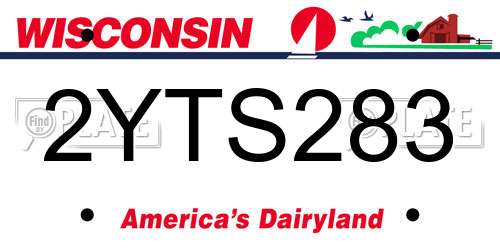 2YTS283 Wisconsin License Plate