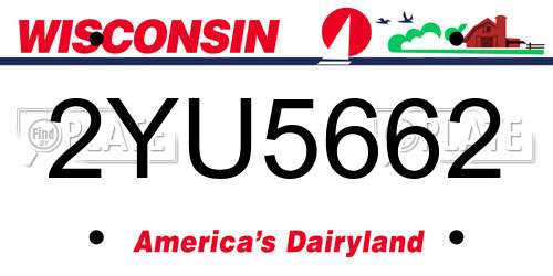 2YU5662 Wisconsin License Plate