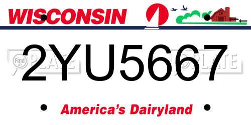 2YU5667 Wisconsin License Plate