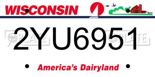 2YU6951 Wisconsin License Plate