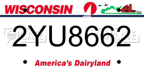 2YU8662 Wisconsin License Plate