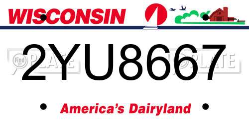 2YU8667 Wisconsin License Plate