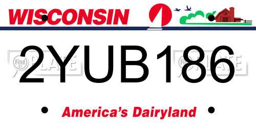2YUB186 Wisconsin License Plate