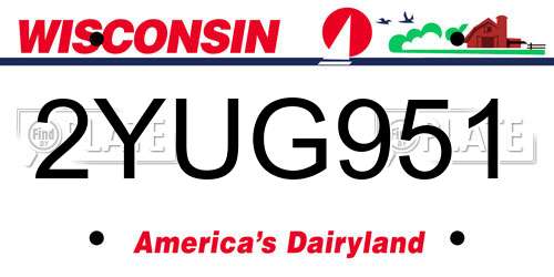 2YUG951 Wisconsin License Plate