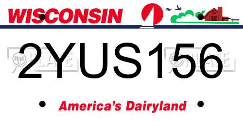 2YUS156 Wisconsin License Plate
