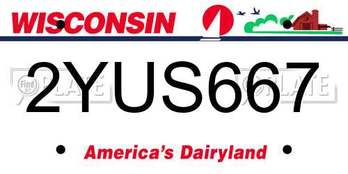 2YUS667 Wisconsin License Plate