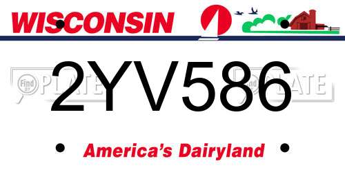 2YV586 Wisconsin License Plate