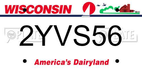 2YVS56 Wisconsin License Plate