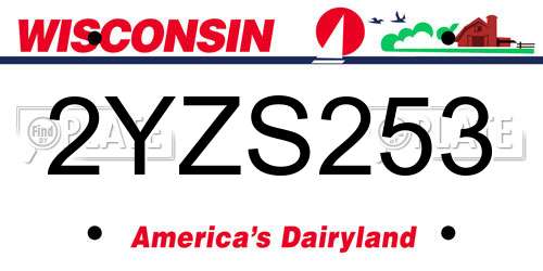 2YZS253 Wisconsin License Plate