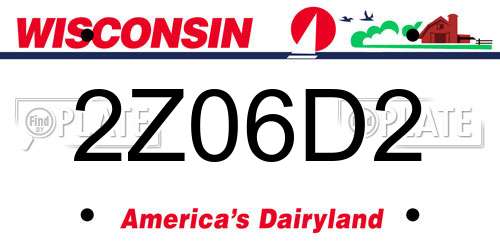 2Z06D2 Wisconsin License Plate