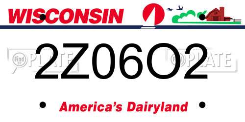 2Z06O2 Wisconsin License Plate