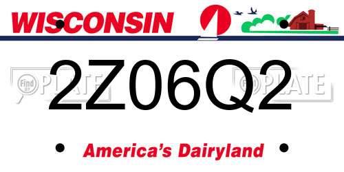 2Z06Q2 Wisconsin License Plate