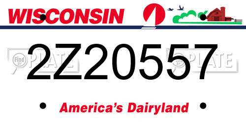 2Z20557 Wisconsin License Plate