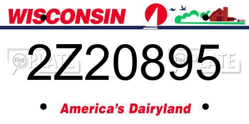 2Z20895 Wisconsin License Plate