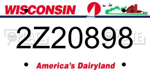 2Z20898 Wisconsin License Plate