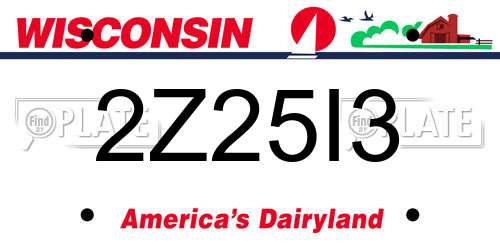 2Z25I3 Wisconsin License Plate