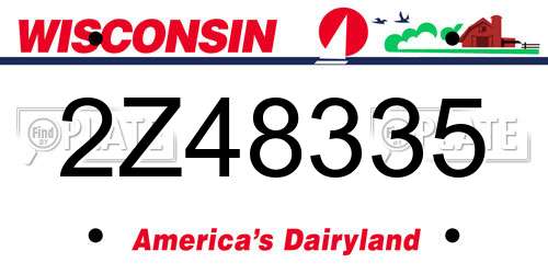2Z48335 Wisconsin License Plate