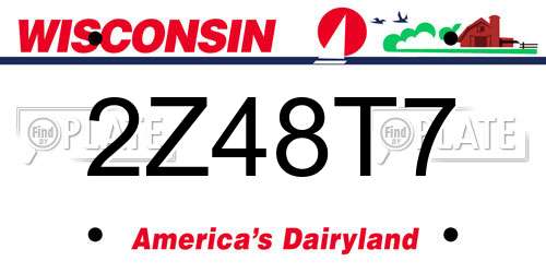 2Z48T7 Wisconsin License Plate