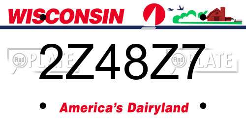 2Z48Z7 Wisconsin License Plate