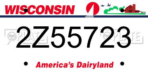 2Z55723 Wisconsin License Plate