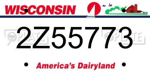 2Z55773 Wisconsin License Plate