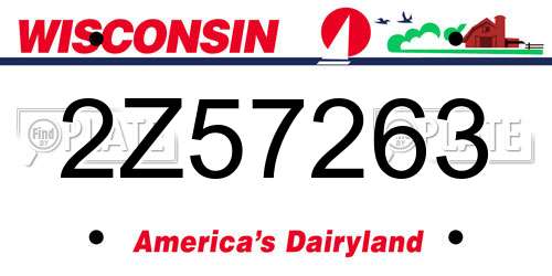 2Z57263 Wisconsin License Plate