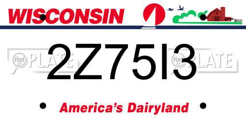 2Z75I3 Wisconsin License Plate