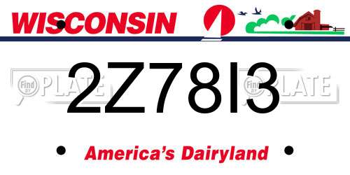 2Z78I3 Wisconsin License Plate
