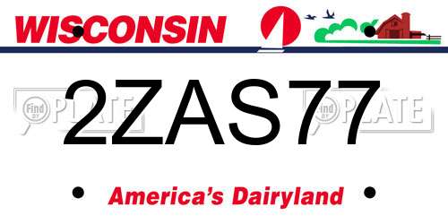 2ZAS77 Wisconsin License Plate