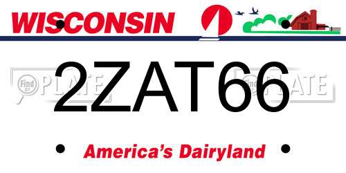 2ZAT66 Wisconsin License Plate