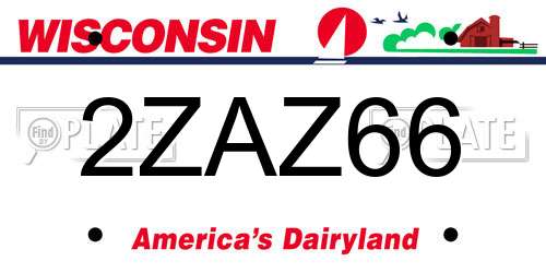 2ZAZ66 Wisconsin License Plate