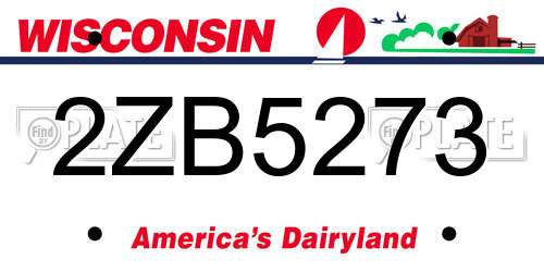 2ZB5273 Wisconsin License Plate