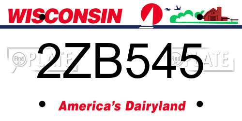 2ZB545 Wisconsin License Plate