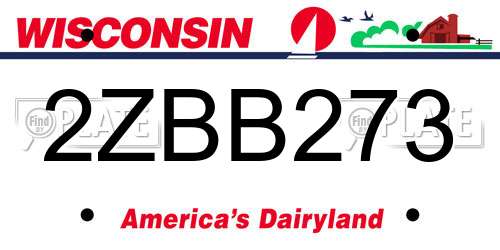 2ZBB273 Wisconsin License Plate