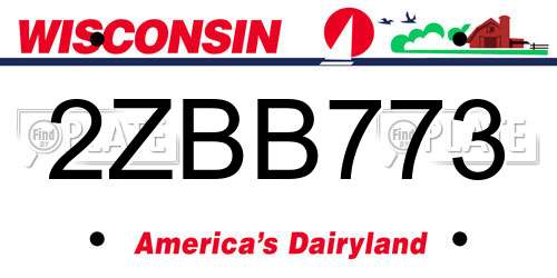 2ZBB773 Wisconsin License Plate
