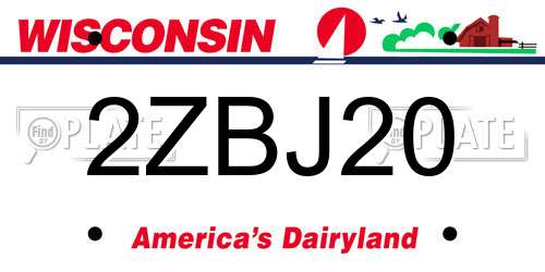 2ZBJ20 Wisconsin License Plate