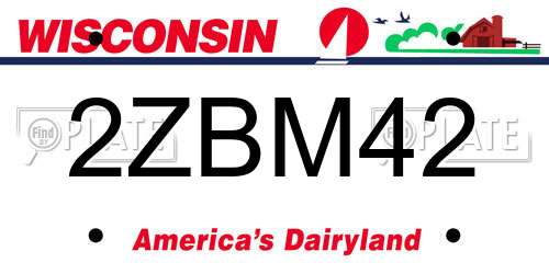 2ZBM42 Wisconsin License Plate