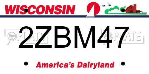 2ZBM47 Wisconsin License Plate
