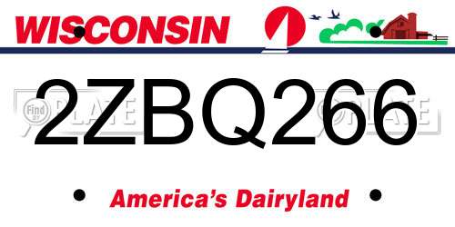 2ZBQ266 Wisconsin License Plate