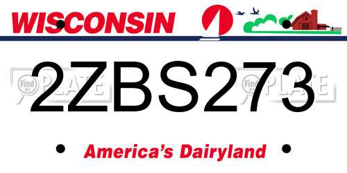 2ZBS273 Wisconsin License Plate