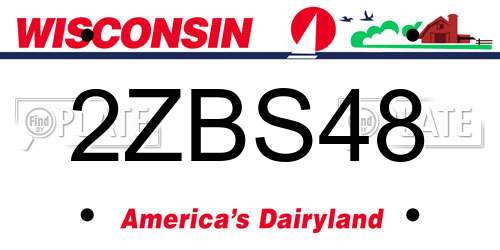 2ZBS48 Wisconsin License Plate