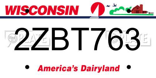 2ZBT763 Wisconsin License Plate