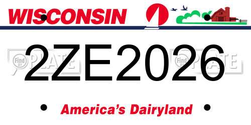 2ZE2026 Wisconsin License Plate