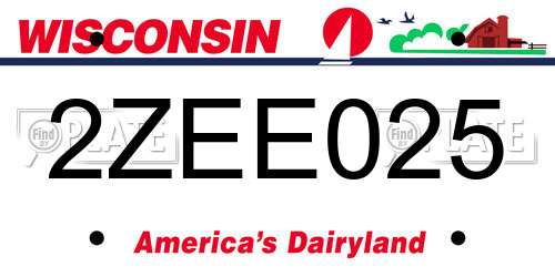 2ZEE025 Wisconsin License Plate