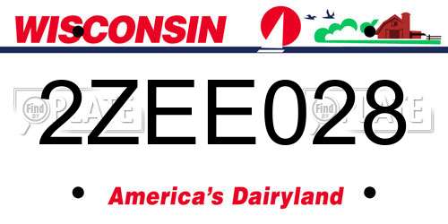 2ZEE028 Wisconsin License Plate