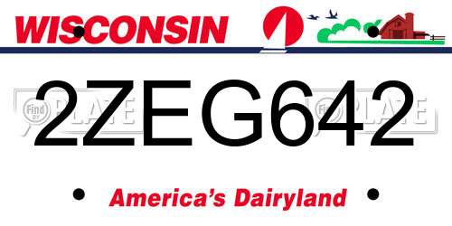 2ZEG642 Wisconsin License Plate