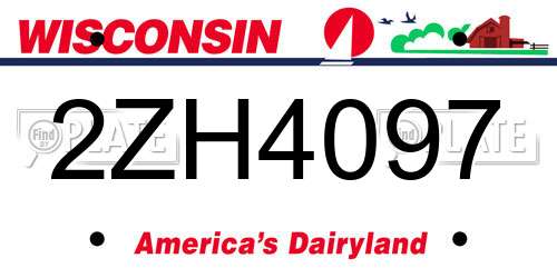 2ZH4097 Wisconsin License Plate